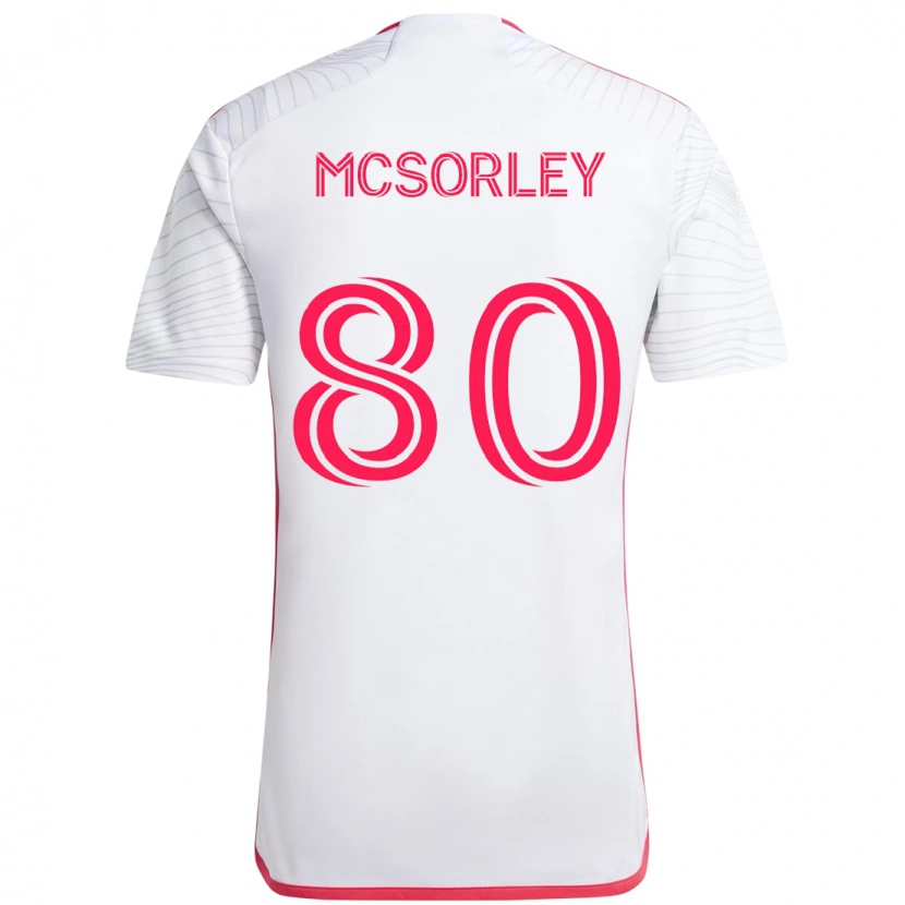 Danxen Uomo Maglia Brendan Mcsorley #80 Bianco Magenta Kit Gara Away 2025/26 Maglietta