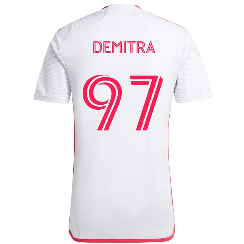 Danxen Uomo Maglia Lucas Demitra #97 Bianco Magenta Kit Gara Away 2025/26 Maglietta