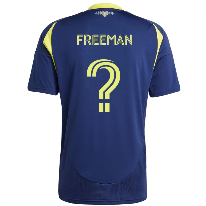 Danxen Uomo Maglia Tyler Freeman #0 Blu Navy Giallo Kit Gara Away 2025/26 Maglietta
