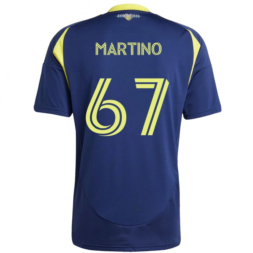 Danxen Uomo Maglia Ben Martino #67 Blu Navy Giallo Kit Gara Away 2025/26 Maglietta