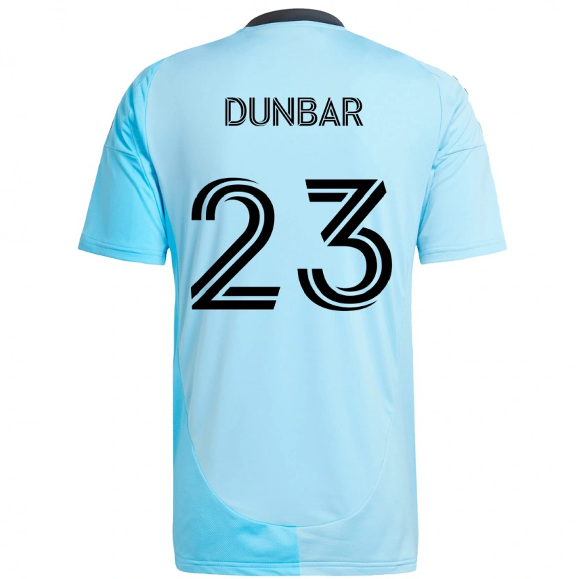 Danxen Uomo Maglia Cameron Dunbar #23 Azzurro Cielo Kit Gara Away 2025/26 Maglietta