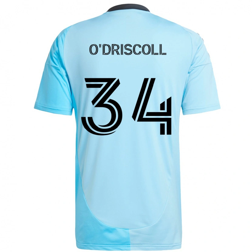 Danxen Uomo Maglia Rory O'driscoll #34 Azzurro Cielo Kit Gara Away 2025/26 Maglietta