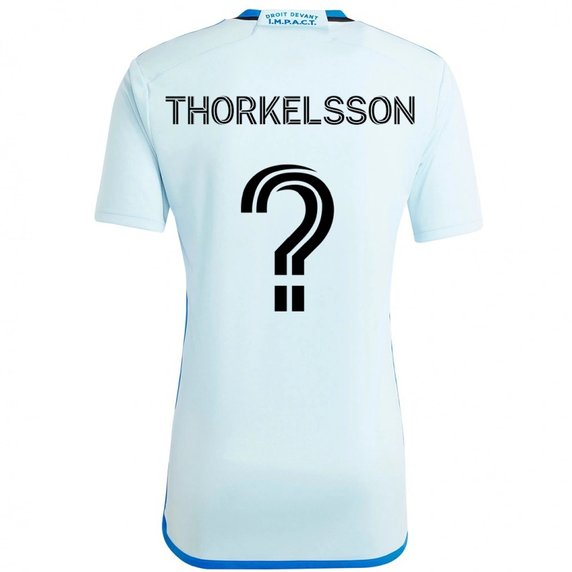 Danxen Uomo Maglia Róbert Orri Thorkelsson #0 Azzurro Cielo Blu Scuro Kit Gara Away 2025/26 Maglietta