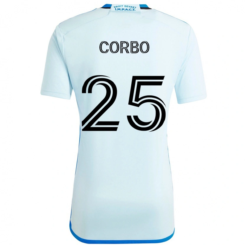 Danxen Uomo Maglia Gabriele Corbo #25 Azzurro Cielo Blu Scuro Kit Gara Away 2025/26 Maglietta