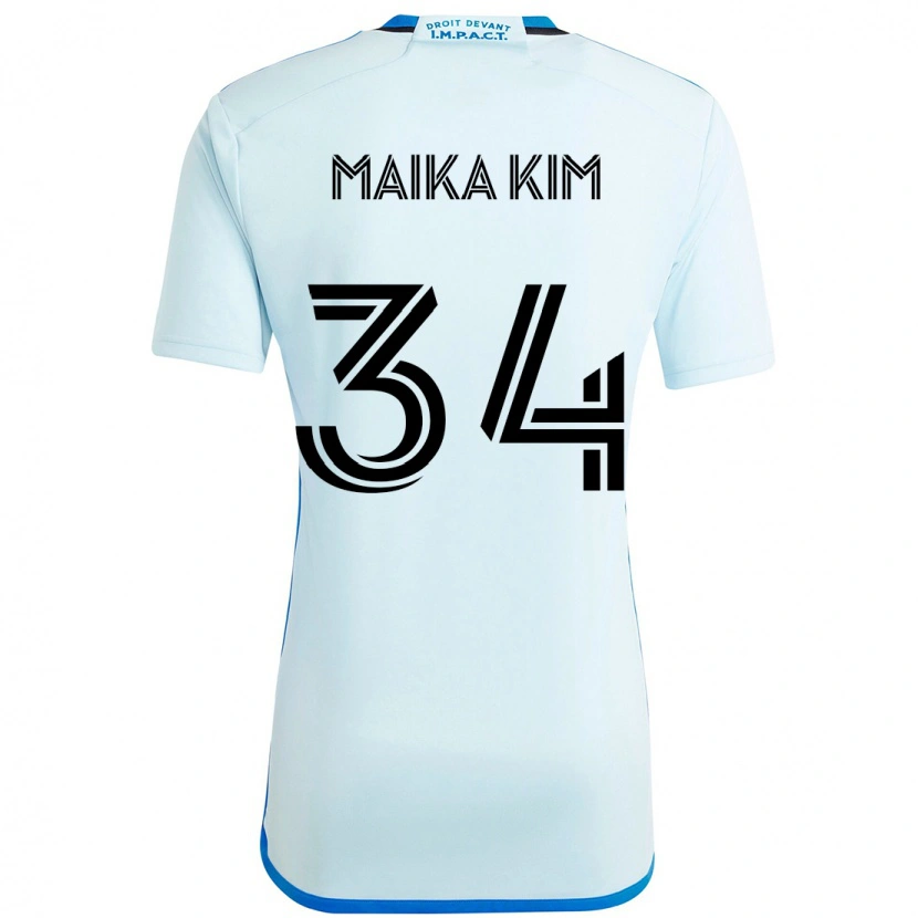 Danxen Uomo Maglia Guerrier Maika Kim #34 Azzurro Cielo Blu Scuro Kit Gara Away 2025/26 Maglietta