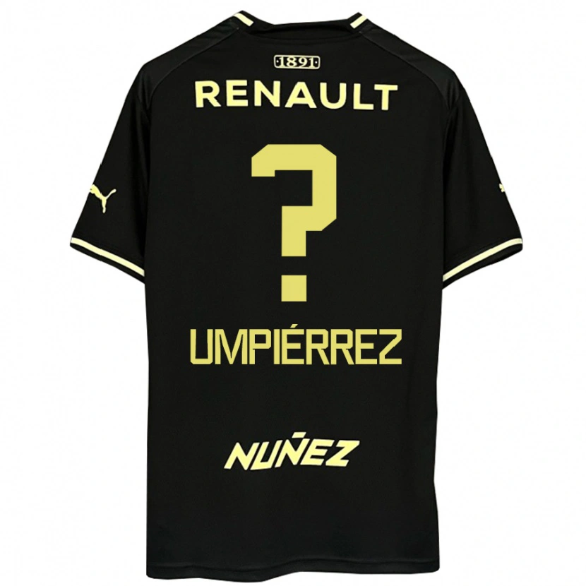 Danxen Uomo Maglia Leandro Umpiérrez #0 Nero Giallo Kit Gara Away 2025/26 Maglietta