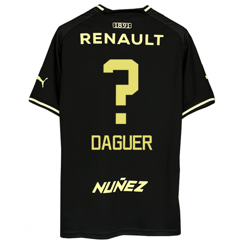 Danxen Uomo Maglia Julio Daguer #0 Nero Giallo Kit Gara Away 2025/26 Maglietta