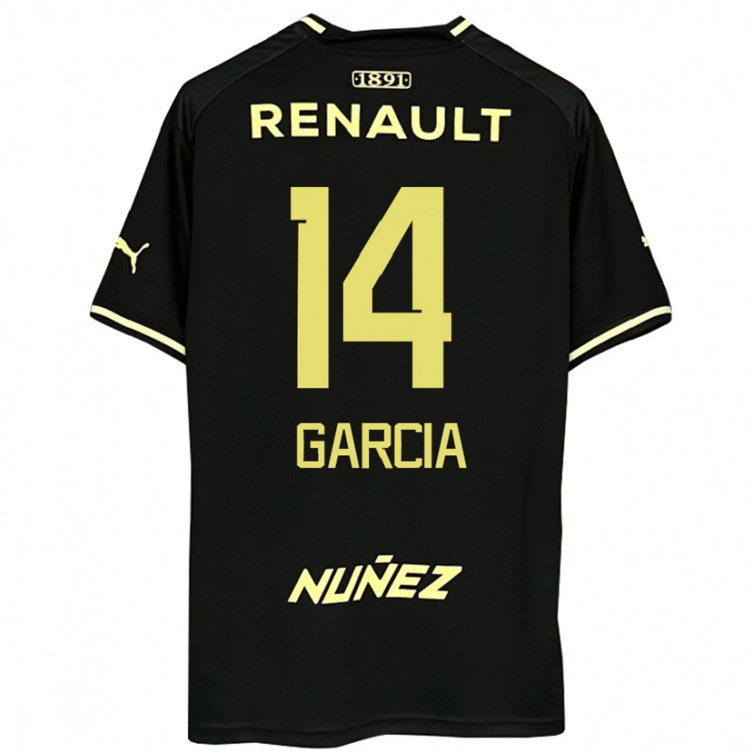 Danxen Uomo Maglia Damián García #14 Nero Giallo Kit Gara Away 2025/26 Maglietta
