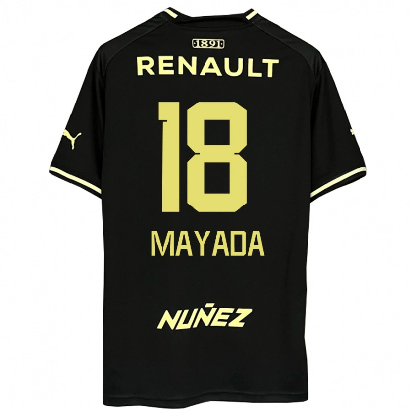 Danxen Uomo Maglia Camilo Mayada #18 Nero Giallo Kit Gara Away 2025/26 Maglietta