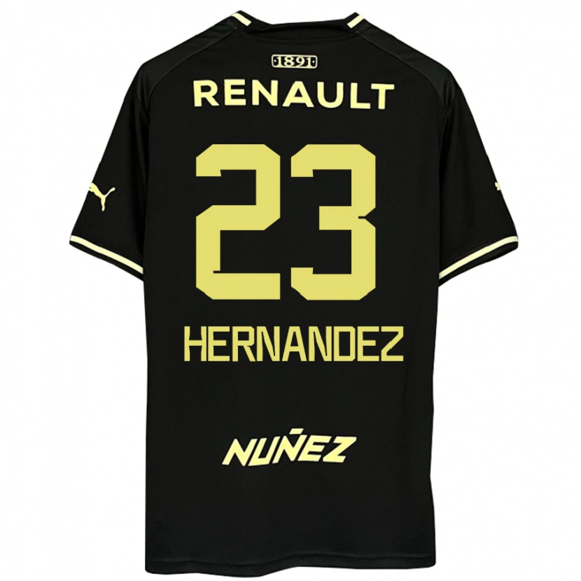Danxen Uomo Maglia Abel Hernandez #23 Nero Giallo Kit Gara Away 2025/26 Maglietta