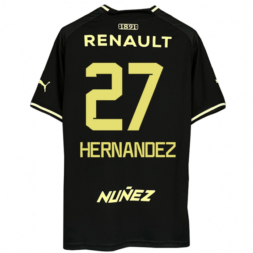 Danxen Uomo Maglia Lucas Hernández #27 Nero Giallo Kit Gara Away 2025/26 Maglietta