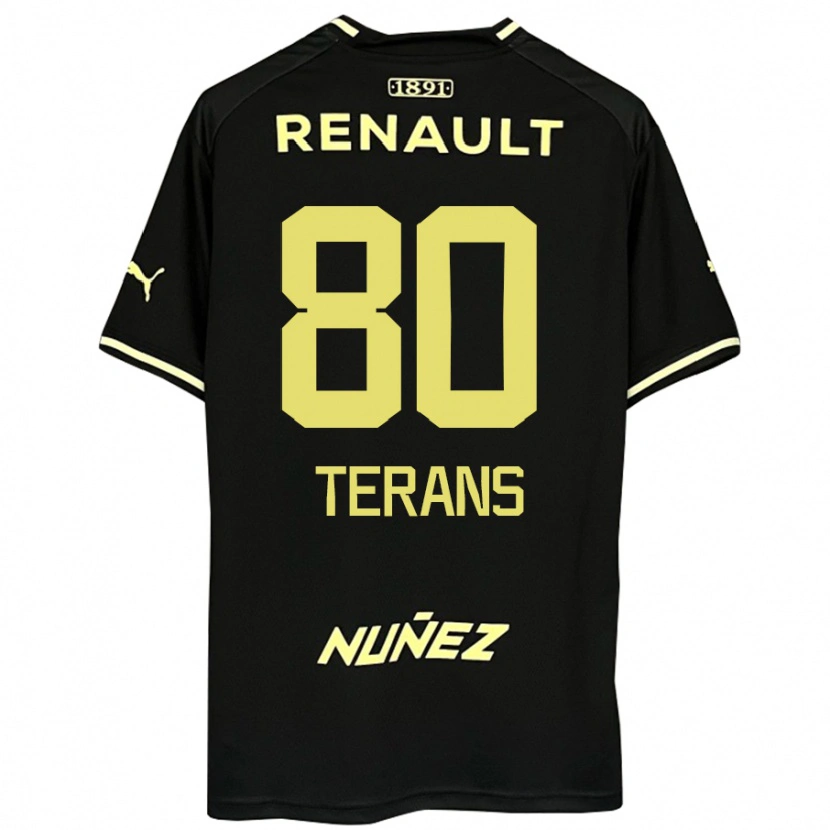 Danxen Uomo Maglia David Terans #80 Nero Giallo Kit Gara Away 2025/26 Maglietta