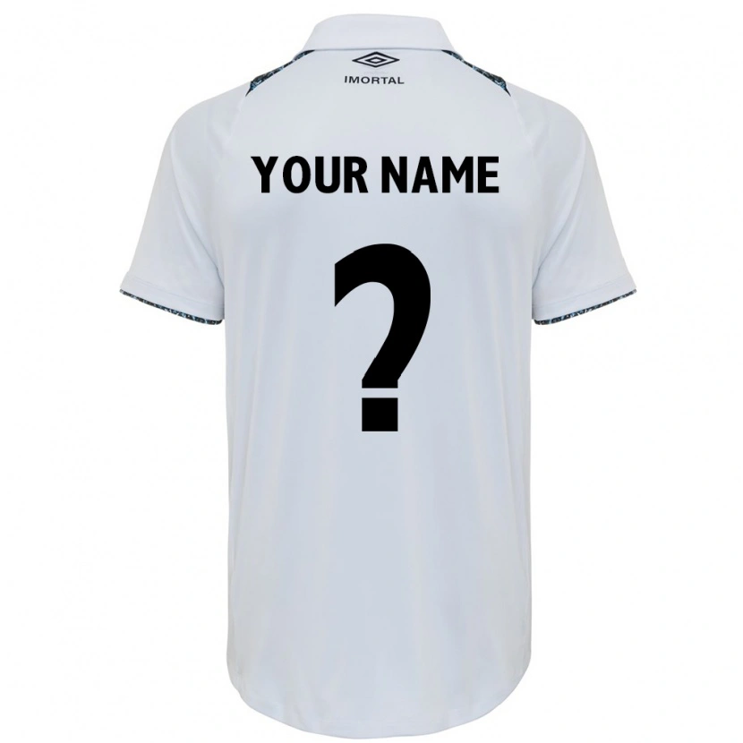Danxen Uomo Maglia Il Tuo Nome #0 Bianco Blu Kit Gara Away 2025/26 Maglietta