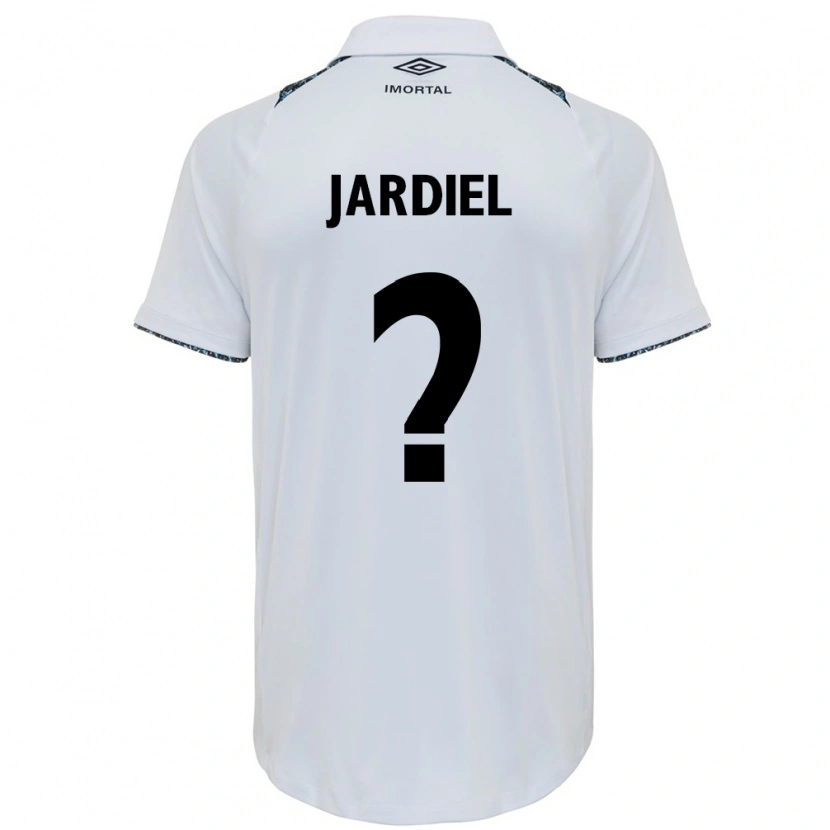 Danxen Uomo Maglia Jardiel #0 Bianco Blu Kit Gara Away 2025/26 Maglietta