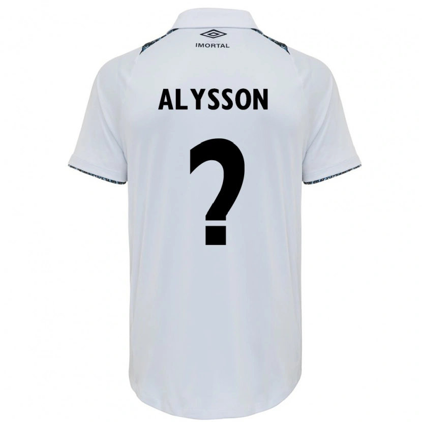 Danxen Uomo Maglia Alysson #0 Bianco Blu Kit Gara Away 2025/26 Maglietta