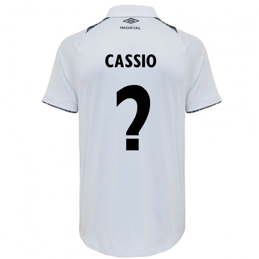 Danxen Uomo Maglia Cássio Acosta #0 Bianco Blu Kit Gara Away 2025/26 Maglietta