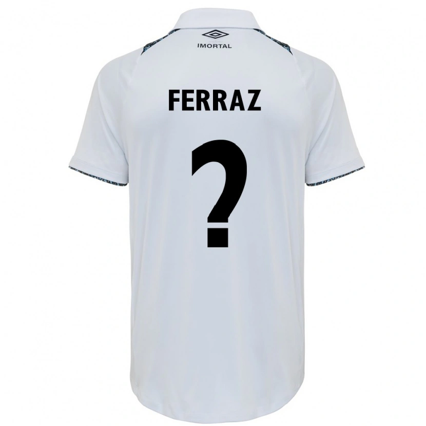 Danxen Uomo Maglia Vini Ferraz #0 Bianco Blu Kit Gara Away 2025/26 Maglietta
