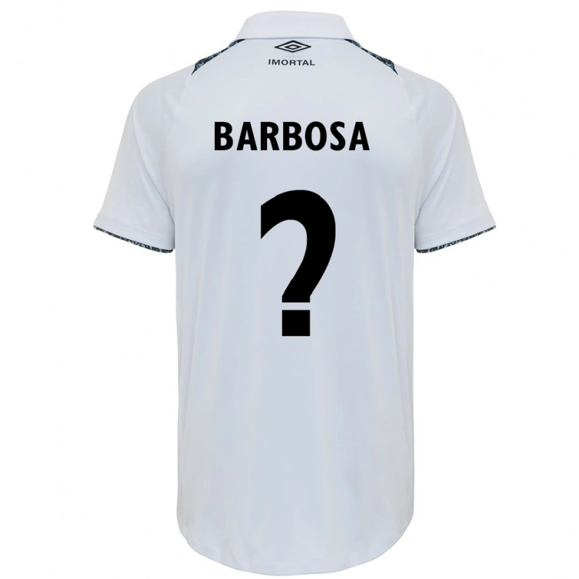 Danxen Uomo Maglia Natã Barbosa #0 Bianco Blu Kit Gara Away 2025/26 Maglietta