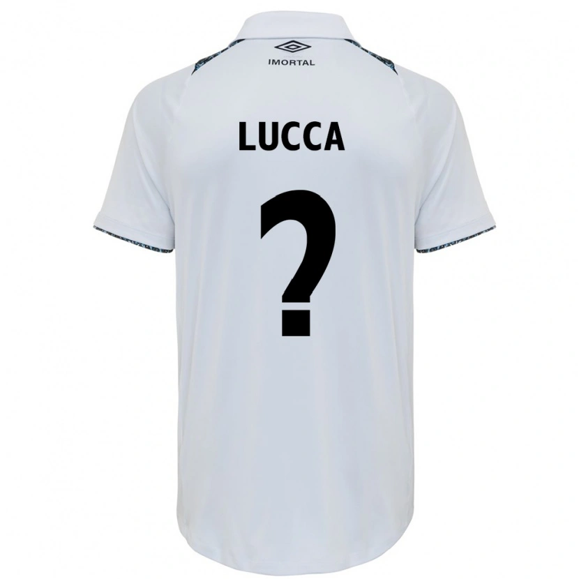 Danxen Uomo Maglia Lucca #0 Bianco Blu Kit Gara Away 2025/26 Maglietta