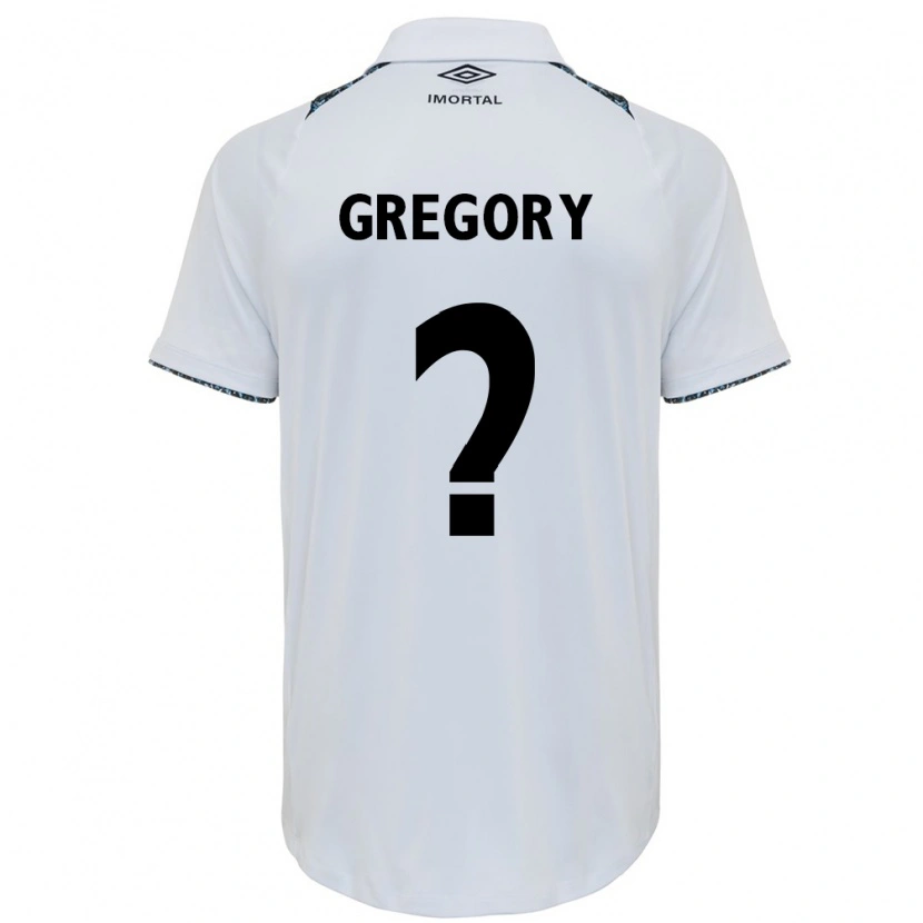 Danxen Uomo Maglia Gregory #0 Bianco Blu Kit Gara Away 2025/26 Maglietta