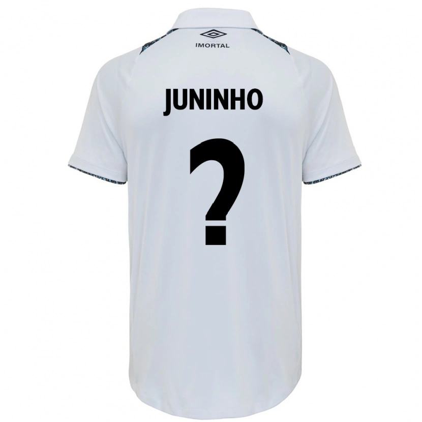 Danxen Uomo Maglia Juninho #0 Bianco Blu Kit Gara Away 2025/26 Maglietta
