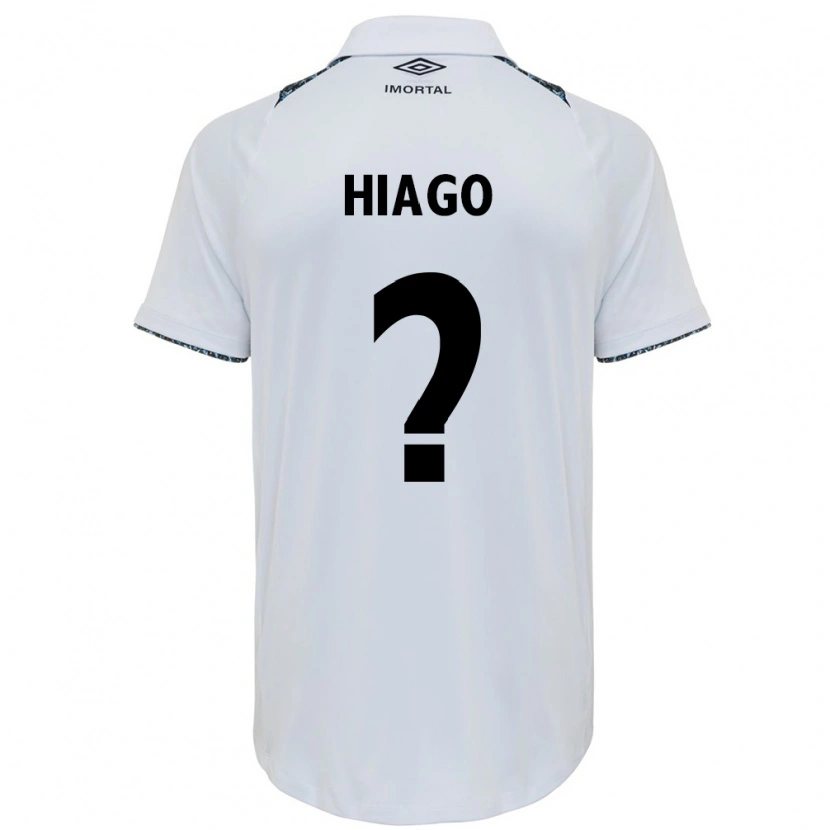 Danxen Uomo Maglia Hiago #0 Bianco Blu Kit Gara Away 2025/26 Maglietta