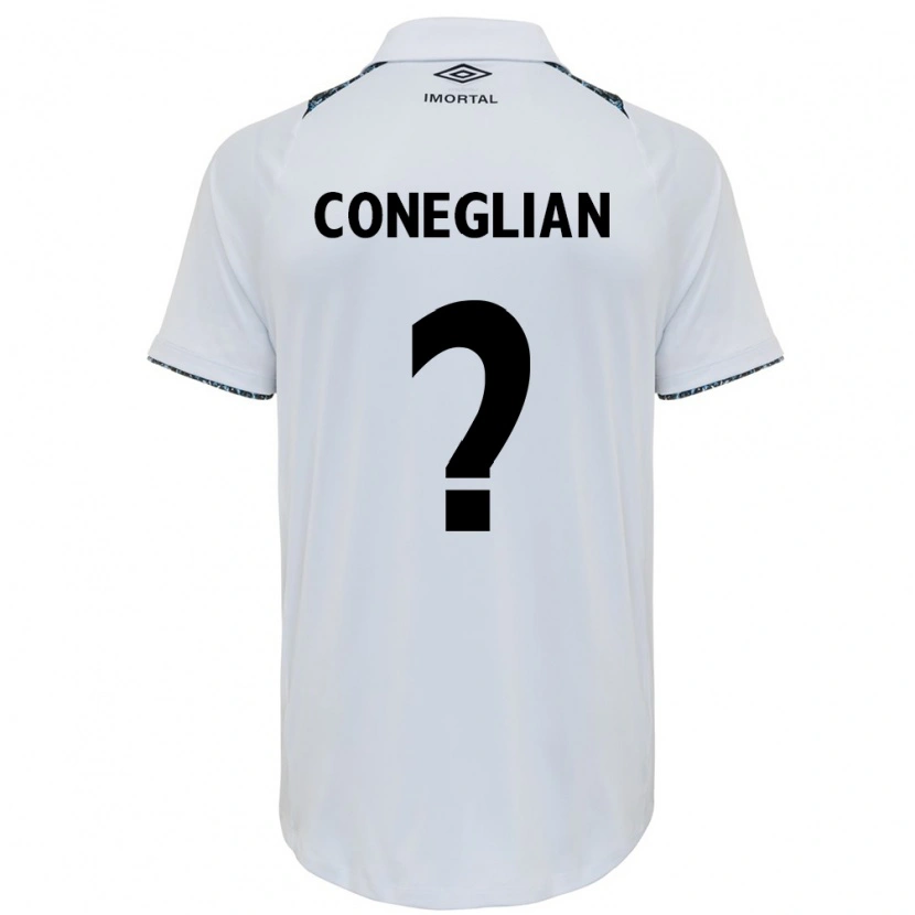 Danxen Uomo Maglia Arthur Coneglian #0 Bianco Blu Kit Gara Away 2025/26 Maglietta