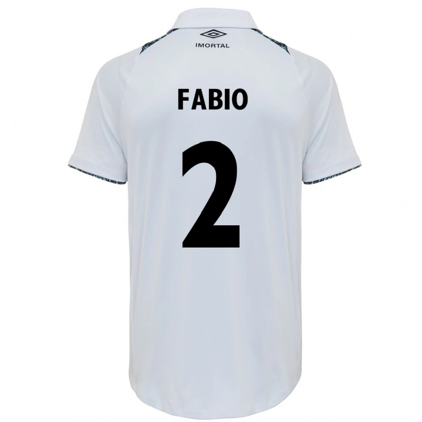 Danxen Uomo Maglia Fábio #2 Bianco Blu Kit Gara Away 2025/26 Maglietta