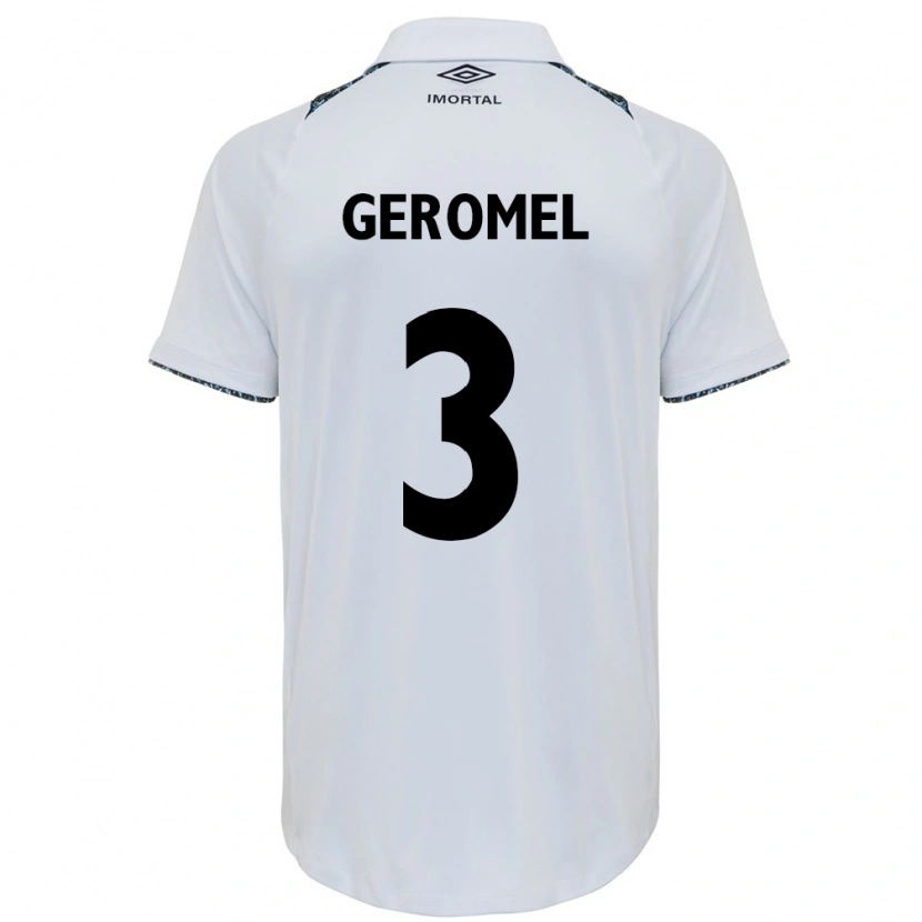 Danxen Uomo Maglia Pedro Geromel #3 Bianco Blu Kit Gara Away 2025/26 Maglietta