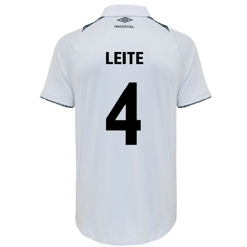 Danxen Uomo Maglia Paulo Henrique Leite #4 Bianco Blu Kit Gara Away 2025/26 Maglietta