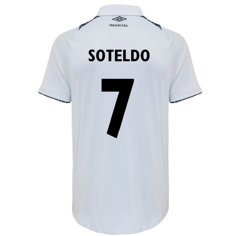 Danxen Uomo Maglia Yeferson Soteldo #7 Bianco Blu Kit Gara Away 2025/26 Maglietta
