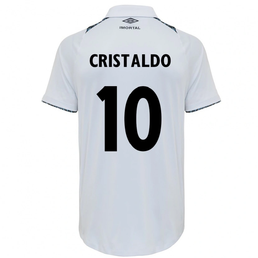 Danxen Uomo Maglia Franco Cristaldo #10 Bianco Blu Kit Gara Away 2025/26 Maglietta
