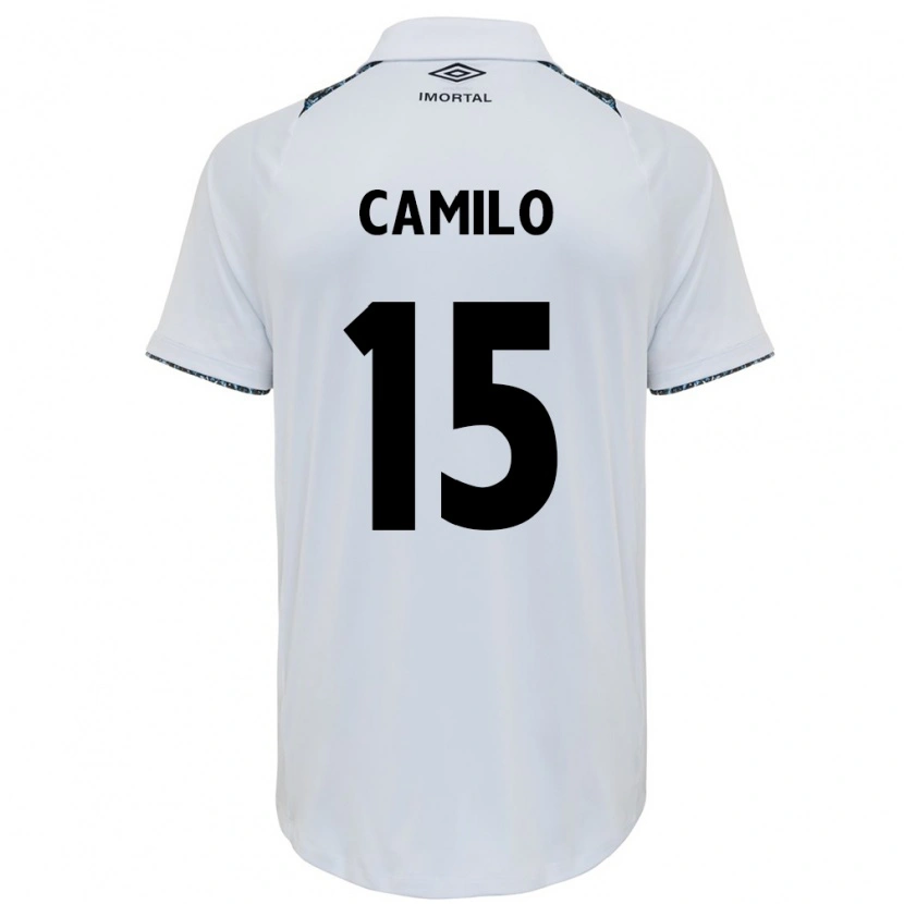 Danxen Uomo Maglia Camilo #15 Bianco Blu Kit Gara Away 2025/26 Maglietta