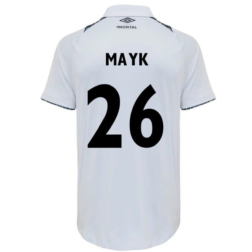 Danxen Uomo Maglia Mayk #26 Bianco Blu Kit Gara Away 2025/26 Maglietta