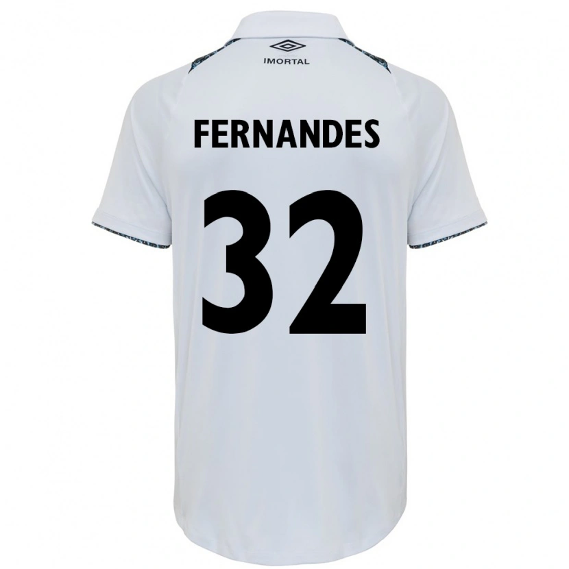 Danxen Uomo Maglia Nathan Fernandes #32 Bianco Blu Kit Gara Away 2025/26 Maglietta