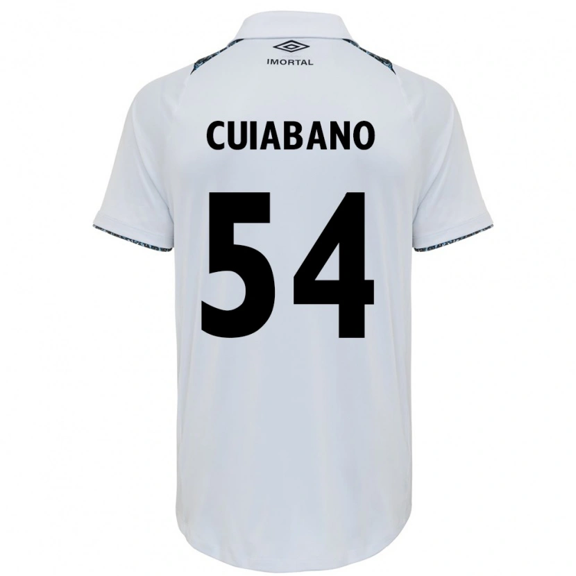Danxen Uomo Maglia Cuiabano #54 Bianco Blu Kit Gara Away 2025/26 Maglietta