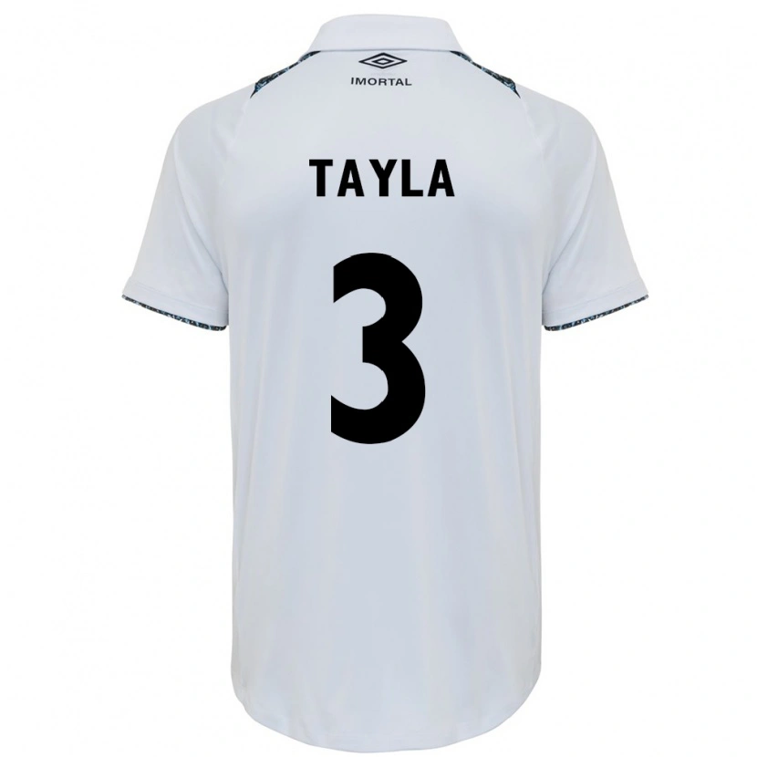 Danxen Uomo Maglia Tayla #3 Bianco Blu Kit Gara Away 2025/26 Maglietta