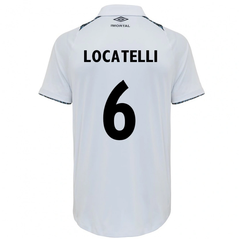 Danxen Uomo Maglia Natane Locatelli #6 Bianco Blu Kit Gara Away 2025/26 Maglietta