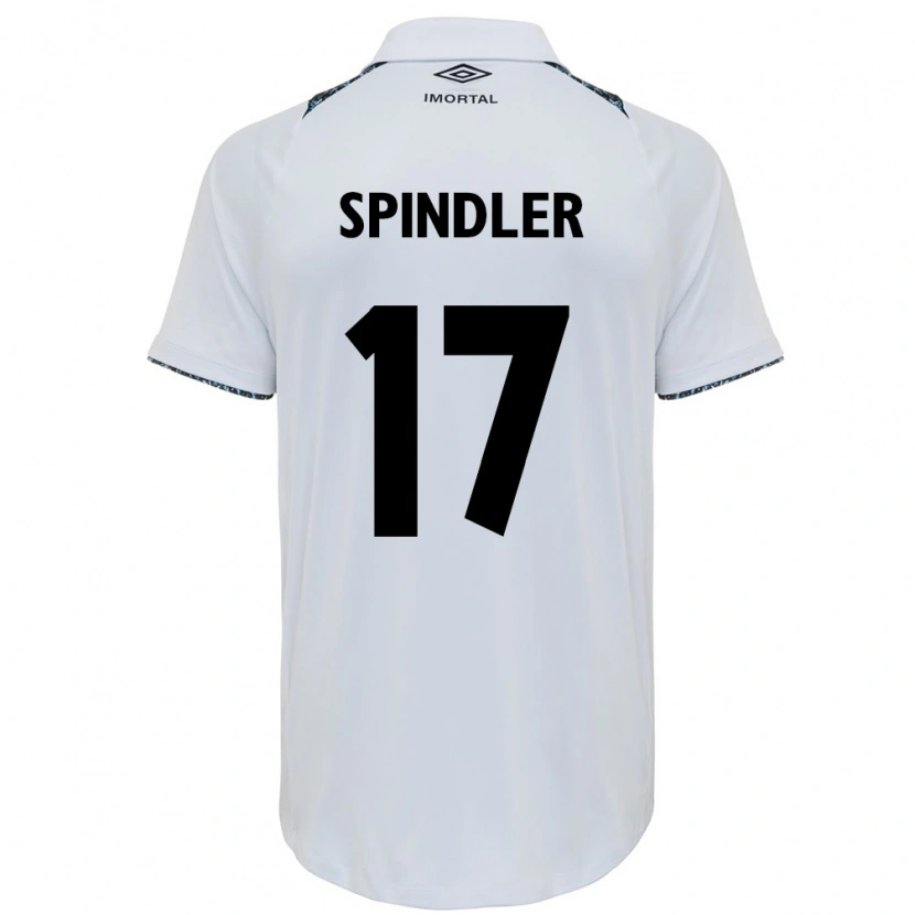Danxen Uomo Maglia Luana Spindler #17 Bianco Blu Kit Gara Away 2025/26 Maglietta