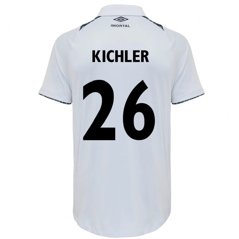 Danxen Uomo Maglia Paola Kichler #26 Bianco Blu Kit Gara Away 2025/26 Maglietta