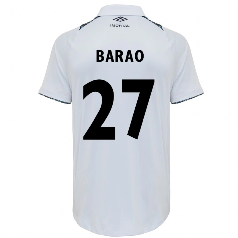 Danxen Uomo Maglia Dani Barão #27 Bianco Blu Kit Gara Away 2025/26 Maglietta