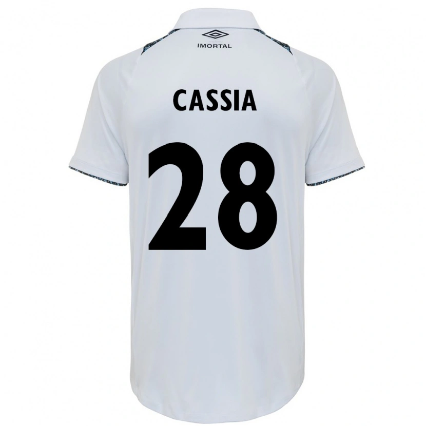 Danxen Uomo Maglia Cássia #28 Bianco Blu Kit Gara Away 2025/26 Maglietta