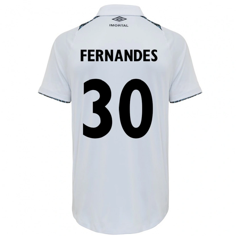 Danxen Uomo Maglia Raquel Fernandes #30 Bianco Blu Kit Gara Away 2025/26 Maglietta