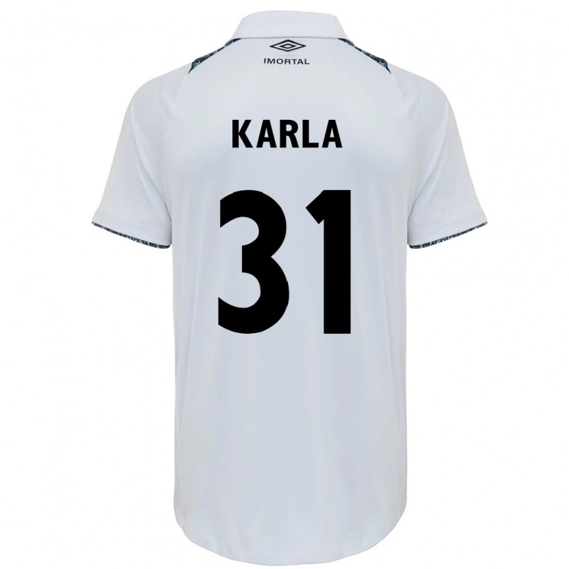 Danxen Uomo Maglia Emmily Karla #31 Bianco Blu Kit Gara Away 2025/26 Maglietta