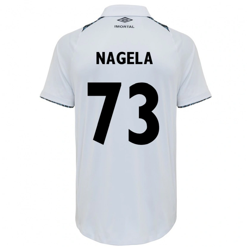 Danxen Uomo Maglia Nágela #73 Bianco Blu Kit Gara Away 2025/26 Maglietta