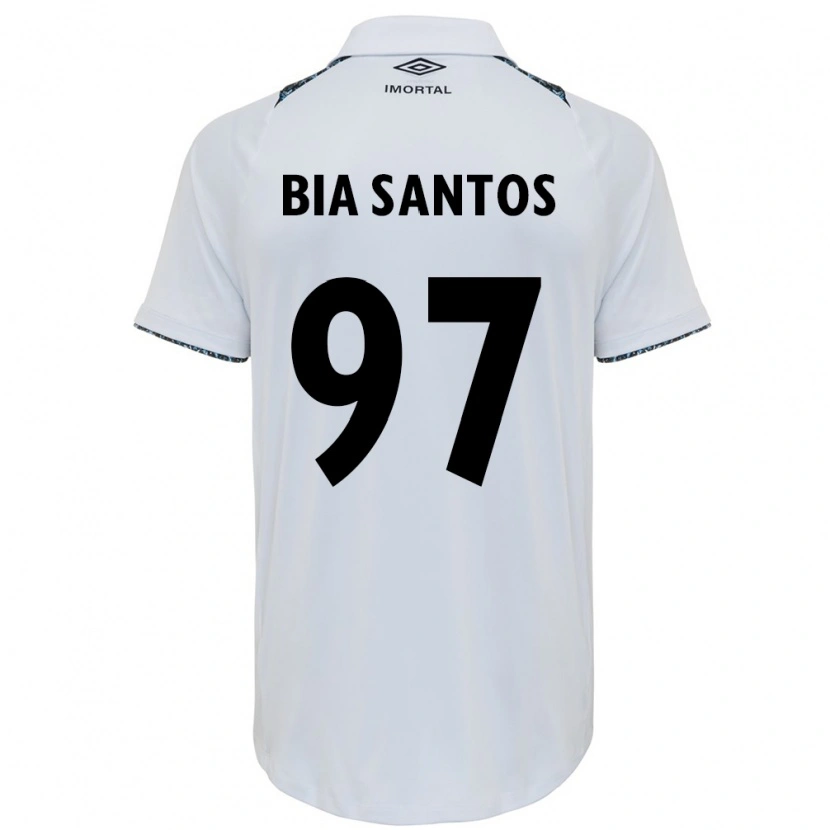 Danxen Uomo Maglia Bia Santos #97 Bianco Blu Kit Gara Away 2025/26 Maglietta