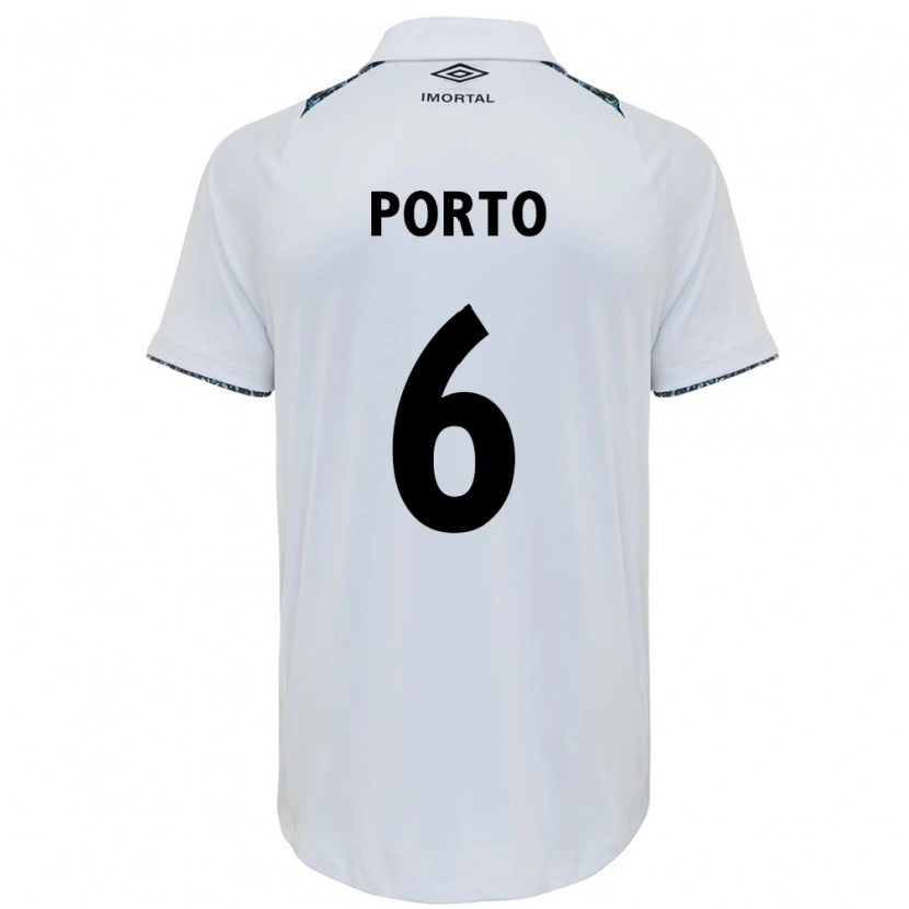 Danxen Uomo Maglia Ana Cristina Villela Porto #6 Bianco Blu Kit Gara Away 2025/26 Maglietta