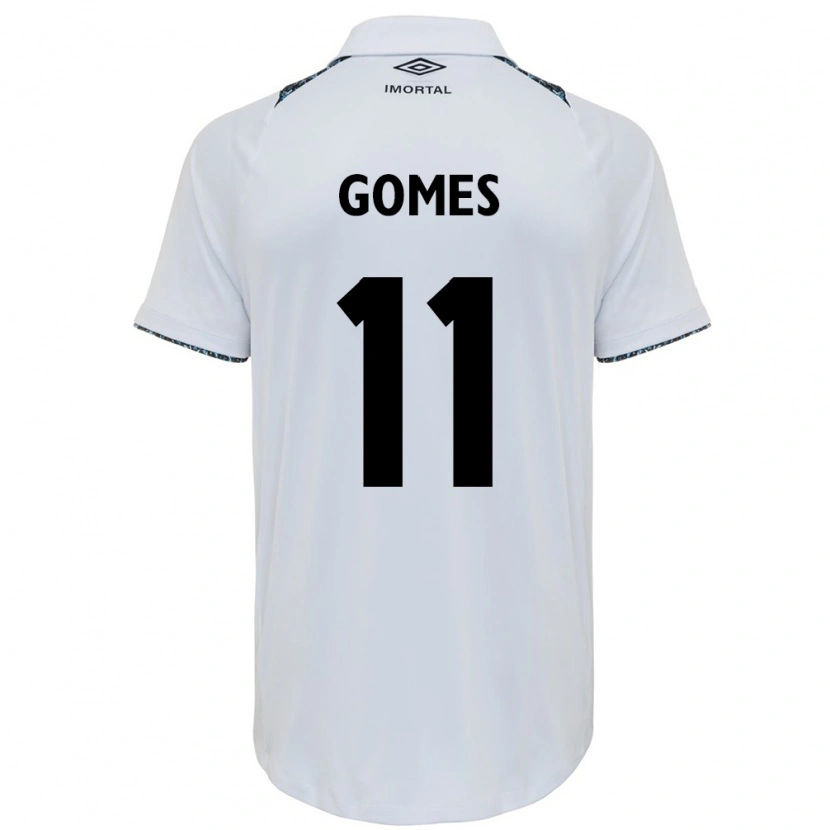Danxen Uomo Maglia Joyce Gomes Da Silva #11 Bianco Blu Kit Gara Away 2025/26 Maglietta
