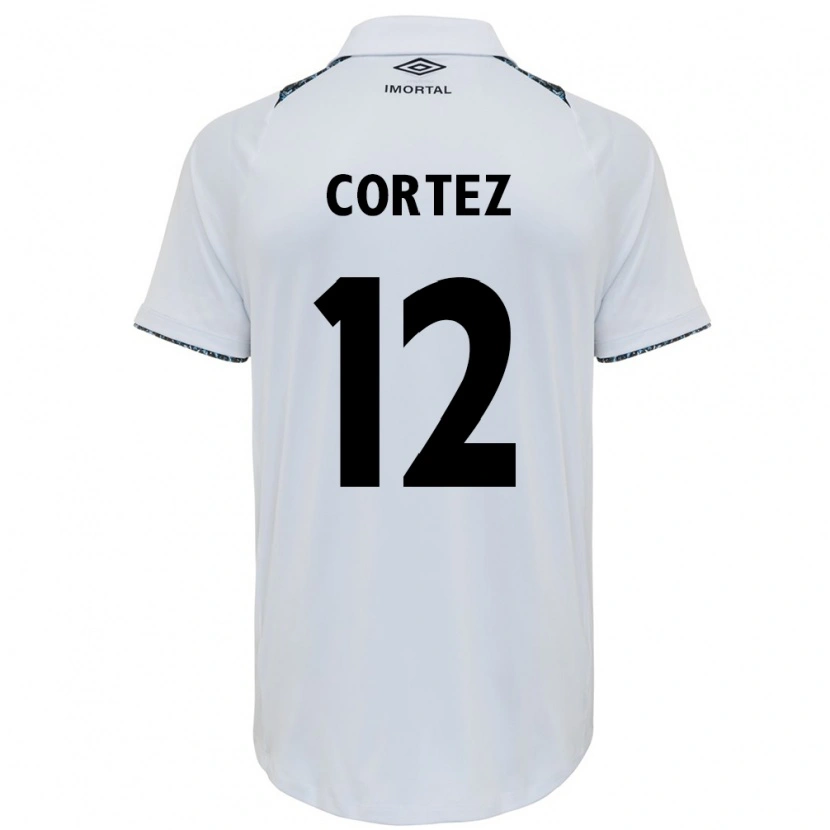 Danxen Uomo Maglia Bruno Cortez #12 Bianco Blu Kit Gara Away 2025/26 Maglietta