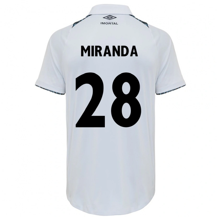 Danxen Uomo Maglia Paulo Miranda #28 Bianco Blu Kit Gara Away 2025/26 Maglietta